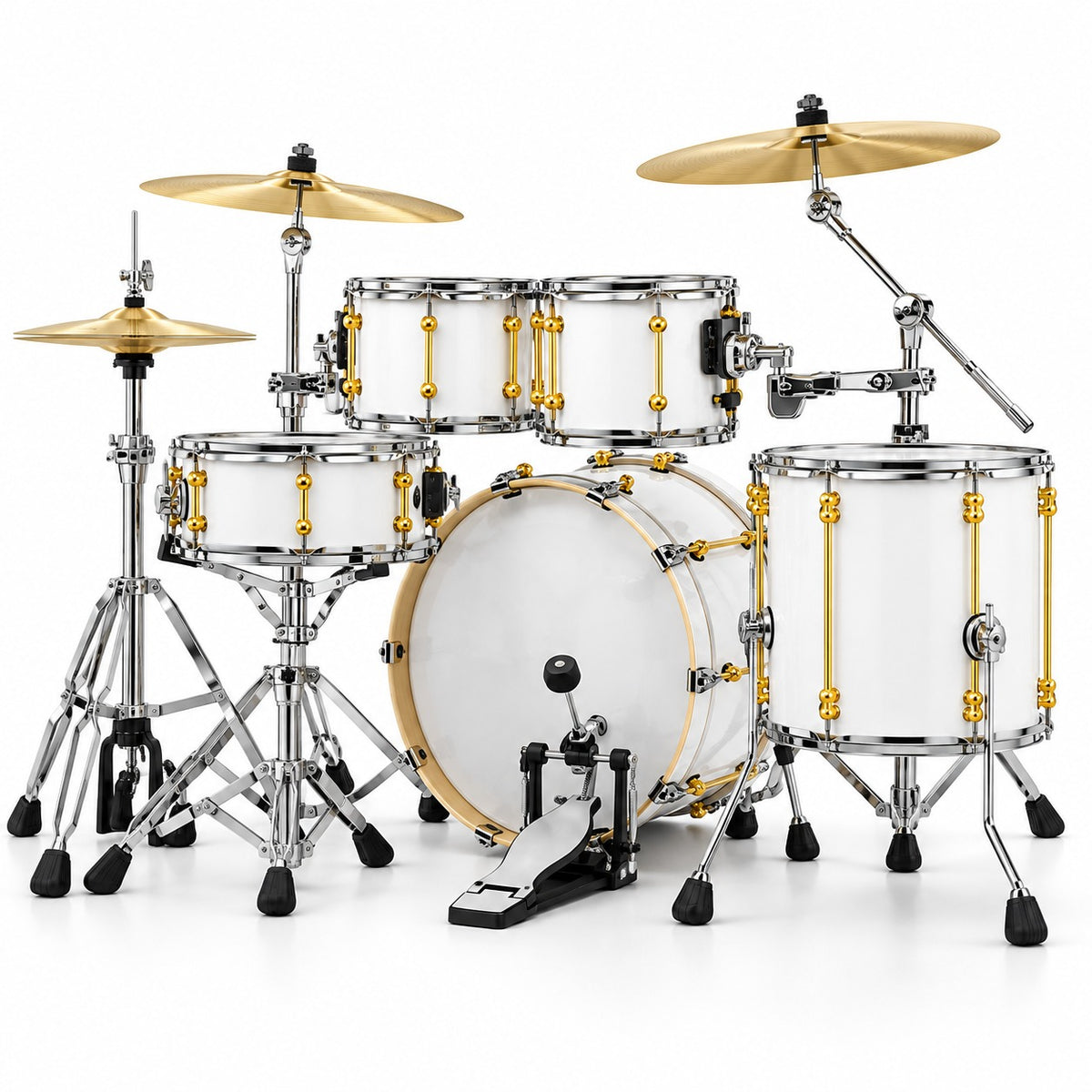 DRUM 8PCS SET WHITE & GOLDEN YAMAHA-007